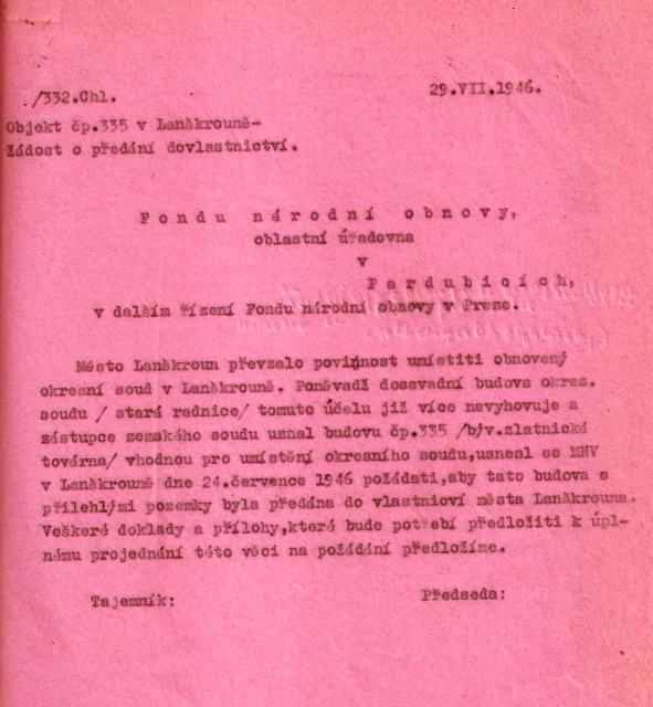 1946 zlatnictvi predano mestu pro soud.jpg